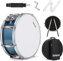 Snare Drum Kit, 14" x 5.5" Marching Snare Drum + Storage Padded Bag + Silent Mute Pad + A Pair Of 5A Drumsticks + Drums Key, Portable Drums Hardware Set for Adults Kids Student Beginners (Blue) by TinyTreasures Baby Boutique