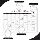 Desk Calendar 2025-2026, Monthly Desktop Large Calendar Runs Until December 2026 17" x 12" Desk Wall Planner for Family Office Teacher School, Black-White by TinyTreasures Baby Boutique