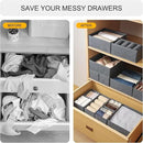 6 Pack Drawer Organizers for Clothing,Fabric Foldable Closet Organizers and Storage Dresser Drawer Dividers Storage Basket Bins for Clothes,Socks,Scarves,Ties,Underwear,Towels by CozyNest Decor