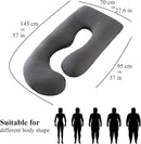 Pregnancy Pillow, Full Body Maternity Pillow 57 inch, with Removable Washable Cover - Sleep Support for Legs, Back, Neck, Shoulder, HIPS, Belly for Pregnent Women, Velvet Cover(Dark Grey) by TinyTreasures Baby Boutique