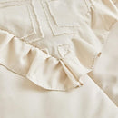 Mini Crib Bedding Set 3 Pieces Baby Boho Quilted Tufted Ruffles Comforter with Fitted Sheet and Ruffled Bed Skirt - Cute Shabby Baby Bedding Fits Mini Crib Only Cream White by TinyTreasures Baby Boutique