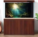 Fish Tank Background Under The Sea Aquarium Background Ocean Floor Sunray Rock Terrarium Backgrounds Coral Reef Aquatic Plants Underwater Cave Aquarium Wallpaper for Fish Tank Decorations 48x20in by GreenHaven Gardens