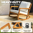 IDZO Club Rocking Chair 500lbs Capacity with Inclined Backrest, Thick Foam Cushion, Solid Acacia Wood Rocker for Patio, Backyard, Balcony, Porch by CozyNest Decor