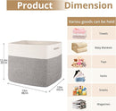 OIAHOMY 13 Kallax Inch Cube Storage Bins, 3-Pack Cotton Rope Woven Baskets for Organizing, Kallax Insert Storage Baskets for Shelves, Baby Nursery, Closet Organizer, 15*13*12.6IN, Grey & White by TinyTreasures Baby Boutique