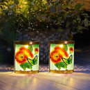 Starsoul 2 Pack Hanging Solar Lantern Outdoor Waterproof Glass Butterfly and Flowers Decorative Solar Lights for Outside Garden Yard Table Patio Decor by GreenHaven Gardens