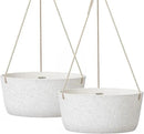La Jolie Maison Large Hanging Planters - 12 Inch Outdoor Flower Pots, Hanging White Planters Set of 2 by GreenHaven Gardens