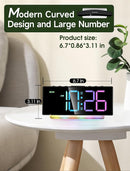 Cadmos Extra Loud Alarm Clock for Heavy Sleepers Adults,Teens,Kids,Rainbow Clock for Bedrooms,Small Bedside Digital Clock with Large Display,7 Color Night Light,12/24h(Black+Dynamic) by TinyTreasures Baby Boutique