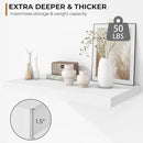 Fun Memories Floating Shelves - 2 Pack 12 Inch Deep Rustic Wooden Wall Shelves - Extra Deeper & Thicker Wall Mounted Storage Shelf for Living Room, Kitchen, Farmhouse - 24" W x 12" D x 1.5" H - White by CozyNest Decor