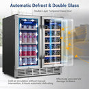 Wine and Beverage Refrigerator 30 Inch, Upgrade Dual Zone Wine Cooler, 30'' Wine beverage Fridge Built in or Freestanding Under Counter Large Capacity Glass Door Advanced Cooling System by CozyNest Decor