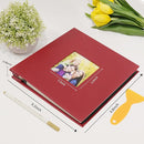 RECUTMS Photo Album Self Adhesive Magnetic Scrapbook 4x6 5x7 8x10 Pictures Scrapbook Album, 40 Pages Photo Book for DIY Baby Family Wedding with Metal Pen and Plastic Board (Red) by TinyTreasures Baby Boutique