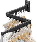 Wall Mounted Clothes Drying Rack, Retractable & Collapsible, Foldable Black-Ring Laundry Hanger by CozyNest Decor