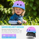 Adjustable Kids Bike Helmet with Knee & Elbow Pads Set, Color Gradient Design for Boys and Girls Aged 3-14+, for Skateboarding, Scooter, Roller & Inline Skating, Longboard by TinyTreasures Baby Boutique