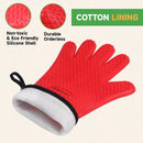 GEEKHOM BBQ Gloves Heat Resistant Oven Mitts - Silicone Grilling Gloves with 13.7" Arm Protection - Waterproof Pot Holder Non-Slip for Men & Women, Kitchen Outdoor Cooking, Baking, Camping, Red by GreenHaven Gardens