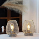 JHY DESIGN Set of 2 Metal Cage LED Lantern Battery Powered Cordless Accent Light with LED Great for Weddings Parties Patio Events for Indoors Outdoors(Silver) by GreenHaven Gardens