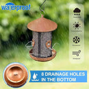 Large Bird Feeders for Outside: 12.6inch Metal for Outdoors Hanging with Copper for Garden Yard Outside Decor Cardinal Finch - Gardening Gifts for Women Men by CozyNest Decor