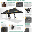 COBIZI 10x30 Pop Up Canopy Tent Heavy Duty with 8 Removable Sidewalls, Commercial Portable Tents for Parties Ez Up Canopy All-Weather Windproof & Waterproof and UPF 80+ Wedding Tent Sun Shelter by GreenHaven Gardens