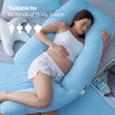 Momcozy Pregnancy Pillow with Cooling Cover, Dreamlign U Pro Maternity Pillow with Adjustable Leg Pillow - Support for Back, HIPS, Belly, Legs for Pregnant Women, 50-72 Inch, Bule by TinyTreasures Baby Boutique