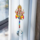 Elephant God Prism Suncatcher Hindu Ganesha Protection Charm Decor Window Garden Wall Hanging Crystal Pendant by GreenHaven Gardens