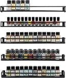 MyGift 16 Inch Wall Mounted Black Metal Nail Polish and Essential Oil Display Shelves, Kitchen Hanging Racks for Seasoning Shakers or Spice Jars, Set of 5 by CozyNest Decor