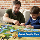 Jumbo Floor Puzzle for Kids, Large Jigsaw Puzzles 35 Piece for Kids Ages 3-5,Preschool Learning & Education Toys, Gifts for 4-8 Year Old Boys and Girls (Grassland Animal) by TinyTreasures Baby Boutique