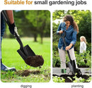 Small Shovel for Digging, 31 Inch Metal Spade Shovel with D-Grip Handle, Lightweight Short Gardening Digging Shovel by GreenHaven Gardens