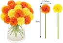 Kimura's Cabin 20Pcs Fake Silk Ball Flowers Artificial Chrysanthemum Faux Mums Bouquets Wedding Arrangements Halloween Home Table DIY Center Decoration (Orange Yellow) by CozyNest Decor