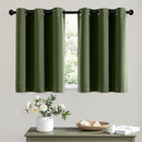 MIULEE Short Curtains for Windows - Olive Green Blackout Half Window Curtains Thermal Insulated Privacy Drapes for Kitchen Bedroom Bathroom Grommet Top Small Basement Tiers W40 x L36 Inch 2 Panels by TinyTreasures Baby Boutique