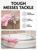 Fantasticlean Microfiber Cleaning Cloth Roll -150 Sheets, Tear Away Microfiber Towels, 12" x 12", Reusable Washable, Ultra Absorbent Dish Rags for Car, Home, Garage or Shop (Pink and Grey) by CozyNest Decor