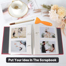 RECUTMS Photo Album Self Adhesive Magnetic Scrapbook 4x6 5x7 8x10 Pictures Scrapbook Album, 40 Pages Photo Book for DIY Baby Family Wedding with Metal Pen and Plastic Board (Red) by TinyTreasures Baby Boutique