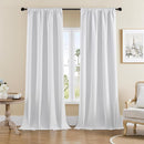 Joydeco Faux Linen Blackout Curtains for Bedroom,White Blackout Curtains 120 inches Long,100% Blackout Solid Thermal Insulated Window Drapes Luxury Decor for Living Room（W52xL120 Inch,White） by TinyTreasures Baby Boutique