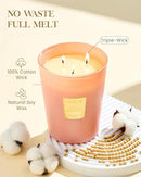 M&SENSE Tropical Spice Peach Scented 35oz 150H Burn Time, 3-Wick Natural Aromatherapy Candle Highly Scented Long Lasting, Home Fragrance Housewarming Gifts New Home Gift Ideas by CozyNest Decor