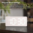 uscce Wooden Digital Alarm Clocks for Bedrooms: Dimmable Dual Alarm Clock with Large Numbers for Bedside Desk - Loud Alarm for Heavy Sleepers with Volume Control - Wood Decor & Gifts by CozyNest Decor