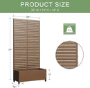 Casaphoria Metal Raised Garden Bed with Trellis and Wheels, 72"x35"x16" Planter Box for Climbing Plants, Vegetables & Vines, Features Drainage Holes and Privacy Screen (Brown-Louvered) by GreenHaven Gardens