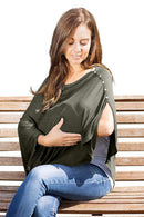 Byrd & Blume Maternity Nursing Cover Breathable Lightweight Breastfeeding Cover Wrap Shawl Scarf Poncho Full 360 (Olive, One size) by TinyTreasures Baby Boutique