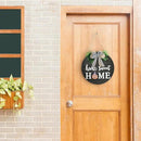 Interchangeable Welcome Sign for Front Door with 14 Changeable Icons, Farmhouse Front Porch Decor Rustic Wooden Wall Sign with 12 LED Lights, Outdoor Seasonal Welcome Home Decorations (Black1) by CozyNest Decor