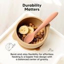 KeaBabies Silicone Baby Spoons, Self Feeding 6-12 months - 3-Pack Baby Weaning Eating Utensils, Toddler First Food Training Spoon, Infant, Kids Feeding Supplies Essential Set,Dishwasher-safe (Roseate) by TinyTreasures Baby Boutique