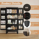 51" H Metal Kitchen Pantry Storage Cabinet, Freestanding Cupboard Storage Cabinet with Doors and Adjustable Shelves, Large Stand Up Food Cupboard for Living Room, Dinning Room, Black by CozyNest Decor