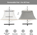 ANOW Double Rope Hammock with Stand 12FT, Heavy Duty Hammock with Polyester Pillow and Pad, 450 LBS Weight Capacity, Light Grey by GreenHaven Gardens