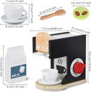 Play Kitchen Accessories Kids Wooden Coffee Maker Toy Espresso Machine Toddler Toy Kitchen Sets for Girls and Boys (Coffee Maker) (Black) by TinyTreasures Baby Boutique