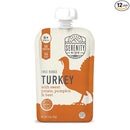 Serenity Kids 6+ Months Turkey Puree Baby Food Pouches - Ethically Sourced BPA-Free Pumpkin Puree & Organic Veggies - 3.5 Oz, 12 Pack by TinyTreasures Baby Boutique