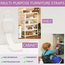 Upgraded No Drill Adhesive Furniture Anchor, Adjustable Anti Tip Furniture Wall Straps for Baby Proofing & Pets, Secure to Playroom, 4 Pack by TinyTreasures Baby Boutique