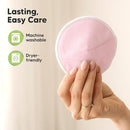 Organic Breast Pads - 14 Viscose Derived from Bamboo Washable Pads + Wash Bag, 3-Layers Breastfeeding Nipple Pad for Maternity, Reusable Nipplecovers for Breast Feeding(Pastel Touch Lite, L 4.8") by TinyTreasures Baby Boutique
