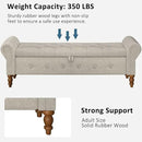 Storage Ottoman Bench for Bedroom, Linen 52" End of Bed Bench with Rolled Arms Upholstered Ottoman Bench Fit for Bedroom, Living Room, Entryway, Linen Gray by CozyNest Decor