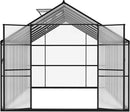 8x16 FT Polycarbonate Aluminum Greenhouse Kit, Outdoor Walk-in Green House with Adjustable Roof Vents and Lockable Door, Backyard Garden in Winter, Gray by GreenHaven Gardens