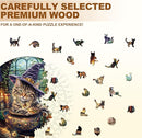 KAAYEE Wooden Puzzles for Adults, 3D Visual Effect Magic Feline Cat Wooden Jigsaw Puzzle Unique Shape Wood Puzzle Adult, 3D Effect Flat Puzzle Birthday Family Game (L-13.4 * 13.4 in-280pcs) by TinyTreasures Baby Boutique
