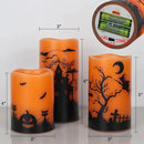 Wondise Halloween Flickering Flameless Candles with 6 Hour Timer, Battery Operated LED Real Wax Candles Set of 3 Halloween Home Decoration Gifts(3 x 4 5 6 Inch) by CozyNest Decor