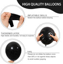 RUBFAC Black Balloons for Balloon Arch 129pcs Different Sizes Pack of 18 12 10 5 Inch Garland Kit, Latex Balloons for Halloween Party Decorations Birthday Wedding Decor by TinyTreasures Baby Boutique