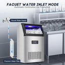 Commercial Ice Maker Machine 150LBS/24H with 50LBS Storage Bin, Stainless Steel Undercounter/Freestanding Ice Maker Machine for Home Bar Outdoor, 55PCS Ice Cubes Ice Machine, Self Cleaning by CozyNest Decor