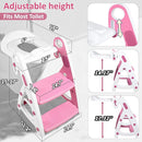 Primlect Potty Training Seat, 2-in-1 Toddler Toilet Seat with Step Stool, Ultra-Stable Potty Chair Attachment, Adjustable Seat and Step Ladder, Non-Slip Design, Splash Guard for Boys and Girls(Pink) by TinyTreasures Baby Boutique