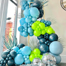 RUBFAC 129pcs Blue Green Balloons Different Sizes 18 12 10 5 Inch for Garland Arch, Green Blue Balloons for Birthday Baby Shower Gender Reveal Wedding Party Decoration by TinyTreasures Baby Boutique